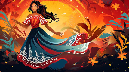 Hispanic Heritage Month celebration background.