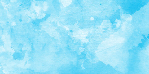 bright multicolor hand drawn blue watercolor illustration, Sky in watercolor painting soft textured, Turquoise color handmade blue vector watercolor texture, This is sky blue watercolor splash.