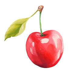 Hand-Painted Watercolor Cherry Fruit Clipart | High-Quality Cherry Illustrations for Invitations, Packaging, Branding & Home Decor