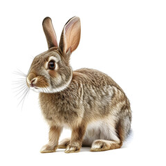Fototapeta premium Clipart illustration of rabbit on a white background. Suitable for crafting and digital design projects.[A-0002]