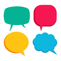 Colorful Speech Bubbles Icons Set for Communication and Messages with vibrant colors and designs