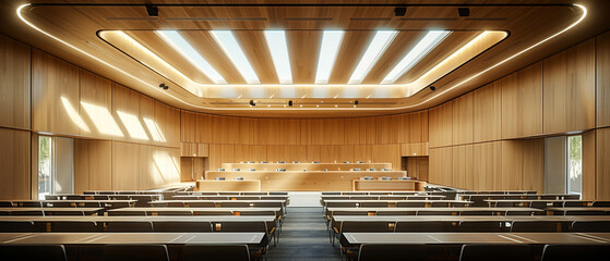 Courtroom gallery with audience seating