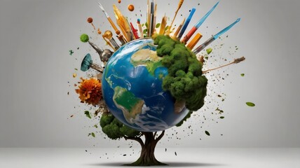 earth in the air like a tree