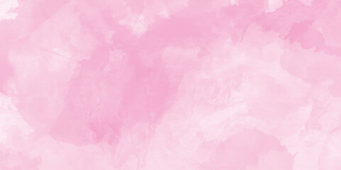 brush painted watercolor abstract painting vector background, fresh and blurry pink cloud sky on art graphics, creative colorful modern pink paper, Soft and cloudy watercolor stain of pink paint.