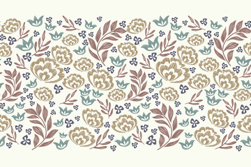 Boho seamless floral pattern damask wallpaper vector illustration.