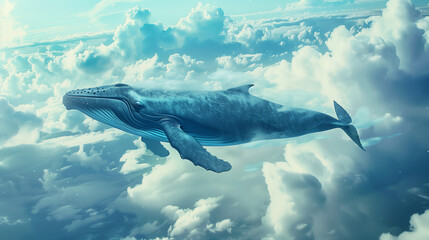 Fototapeta premium Whale in the clouds