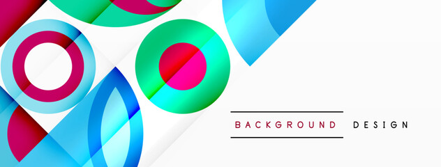 Fototapeta premium Circles and petals. Geometric beautiful abstract minimal template for Wallpaper, Banner, Background, Card, Book Illustration, landing page