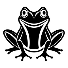 Simple and minimalist frog logo icon vector illustration 
