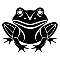  Simple and minimalist frog logo icon vector silhouette illustration 

