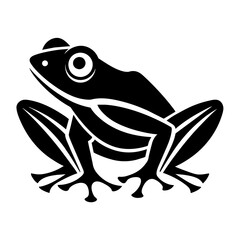  Simple and minimalist frog logo icon vector silhouette illustration 
