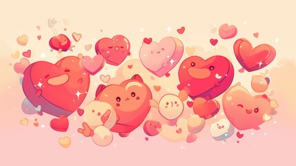 Adorable cartoon hearts perfect for showing your affection