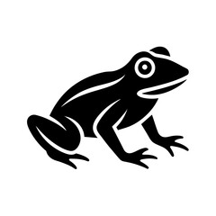  Simple and minimalist frog logo icon vector silhouette illustration 
