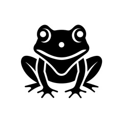  Simple and minimalist frog logo icon vector silhouette illustration 
