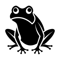  Simple and minimalist frog logo icon vector silhouette illustration 
