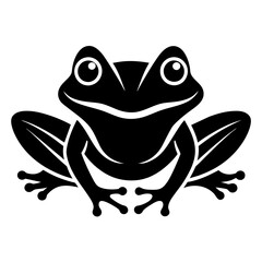  Simple and minimalist frog logo icon vector silhouette illustration 
