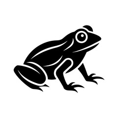  Simple and minimalist frog logo icon vector silhouette illustration 

