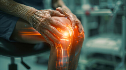Holographic simulation of knee treatment for elderly people.