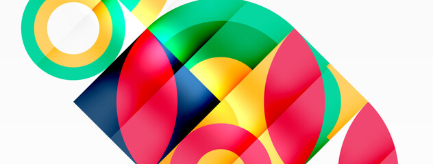 Obraz premium Circles and petals. Geometric beautiful abstract minimal template for Wallpaper, Banner, Background, Card, Book Illustration, landing page