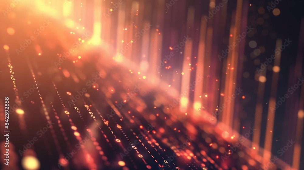 Poster a concept image of digital data with a warm abstract glow suggesting connectivity and technology