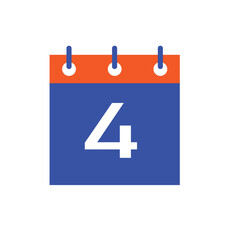 Calendar . 4th of july. independence Day.Art & Illustration