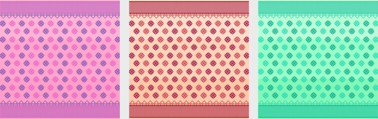 Pattern Flower Two Tone Pixel Style