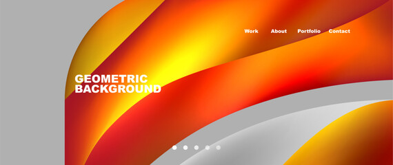 Fototapeta premium Web page design with geometric elements - circle and wave. Techno art concept. Vector Illustration For Wallpaper, Banner, Background, Card, Book Illustration, landing page