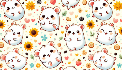 seamless pattern with easter eggs generative AI