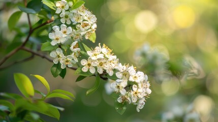 Blooming Hong Kong Hawthorn in the garden