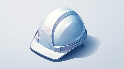 Fototapeta premium A helmet wearing engineer icon representing Labor Day on a white background designed in a sleek glyph style for mobile apps and web interfaces using 2d graphics