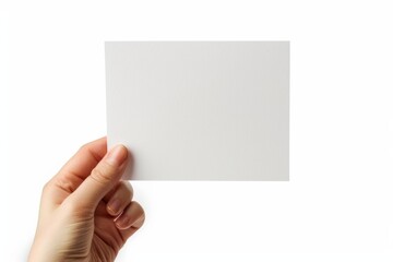 Obraz premium Blank paper mockup on hand created with generative AI