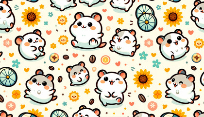 seamless pattern with cats generative AI