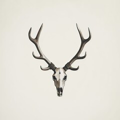 deer skull head, created by ai generated