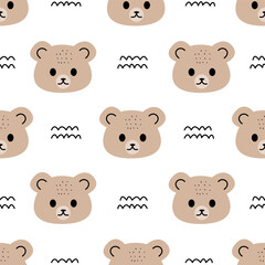 Seamless pattern with cute bear