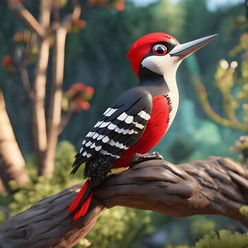 cartoon woodpacker