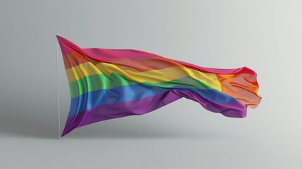 Fototapeta premium lgbtq+ flag on grey background realistic