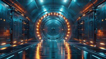 Secure Entryway to Futuristic Off-world Research Laboratory with Advanced Security Measures