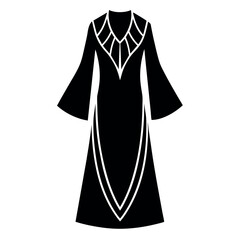 a modern and stylish kaftan dress  mockup vector silhouette