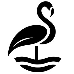 Simple flamingo bird logo silhouette © Breck