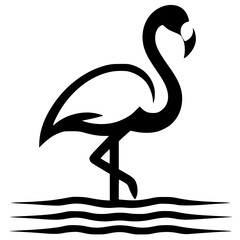 Flamingo bird logo silhouette