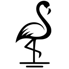 Flamingo bird logo silhouette