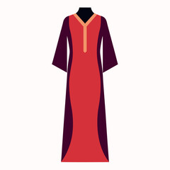 a modern and stylish kaftan dress  mockup vector silhouette