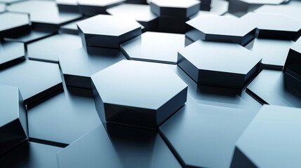 Minimalist abstract background with overlapping hexagons and straight lines, creating a sleek geometric pattern.