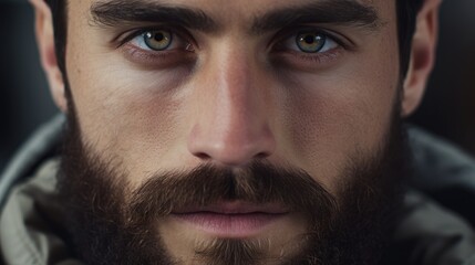 Close-up portrait of a man with a beard, suitable for use in editorial or personal projects