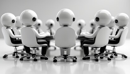 A group of people are sitting around a table in a meeting