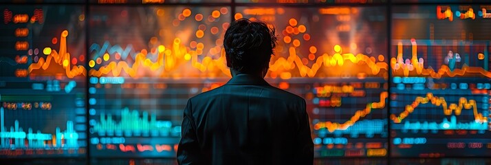 Indian businessman reviewing financial charts an office in India