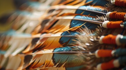 Colorful Native American Headdress with Feathers