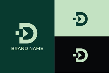 letter D abstract corporate company logo,  letter D and arrow icon logo, letter D forward arrow logo, letter D finance company investment logo template, logomark