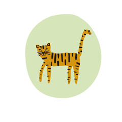 Cute wild predator animal cartoon vector illustration
