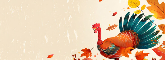 Traditional Thanksgiving Turkey and Pumpkins, Seasonal Thanksgiving Decor with Pumpkins