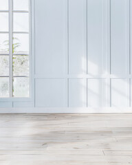Fototapeta premium Wall panels in a interior design composition in Scandinavian style with copyspace. Home interiors composition.